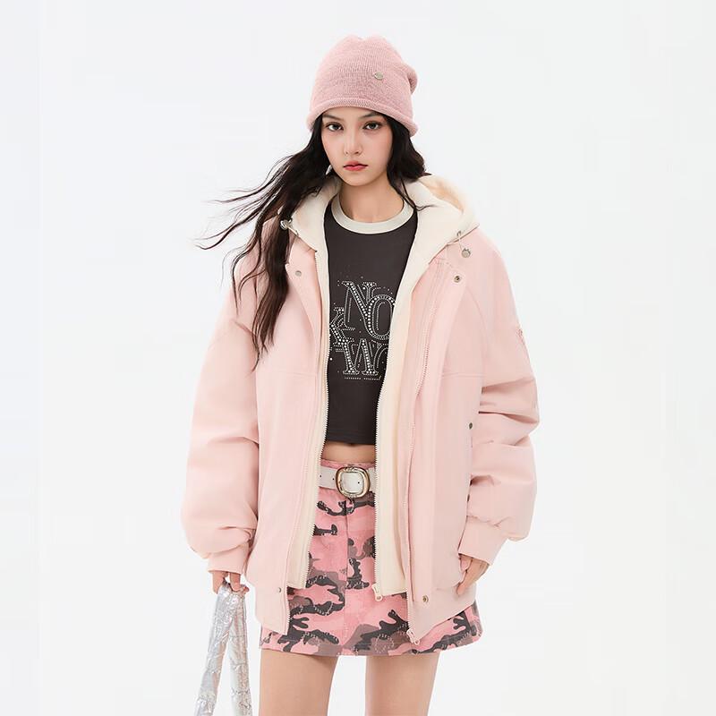 VUUG Men's Faux Two-Piece Hooded Winter Padded Jacket