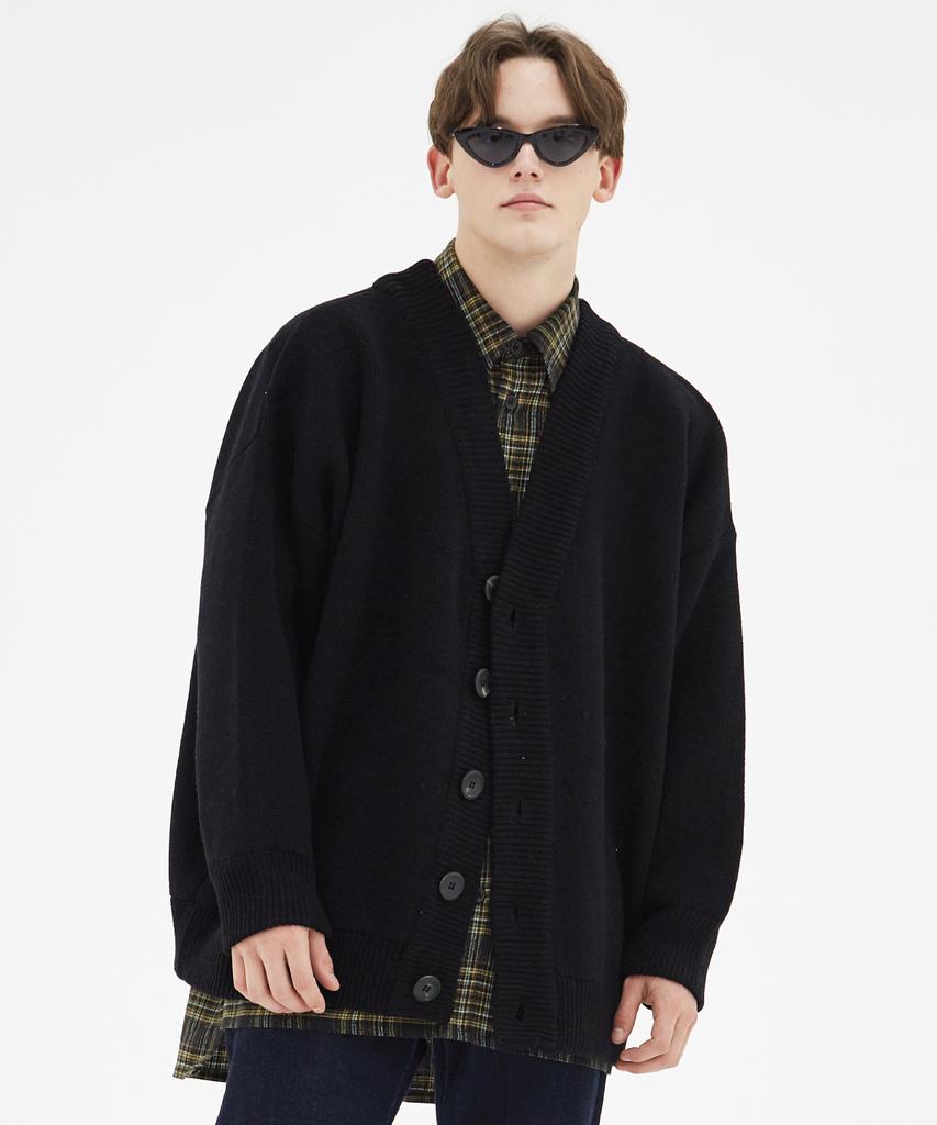 Cpgn Studio Heavy Overfit Lambswool Cardigan Black
