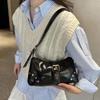 New Designer Buckle Armpit Bag Vintage Y2k Rivet Shoulder Bag Gothic Pu Leather Spicy Girl Hobo Handbag For Women