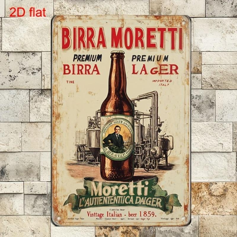 Vintage Beer Metal Sign, New Year Pub Decor Plaque