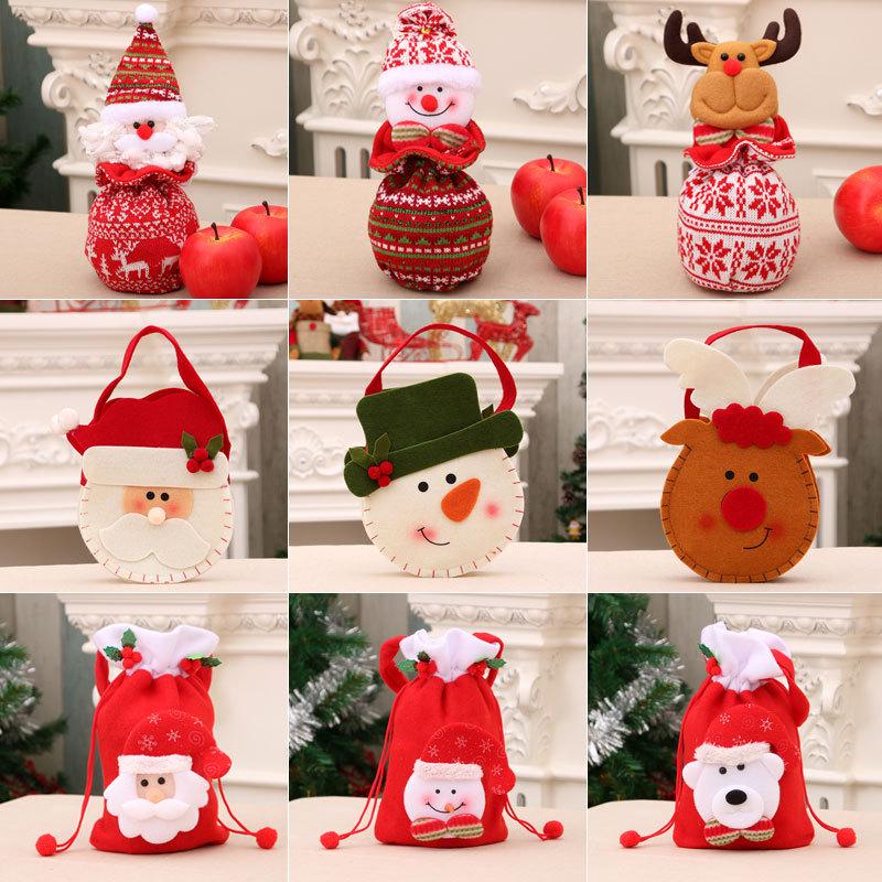 Christmas Eve Children's Apple Drawstring Gift Tote