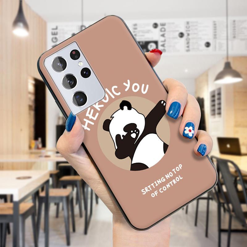 Shockproof Soft Case Fashion Cute Panda Casing Girls Boys Lovely Soft TPU Silicone Phone Case Cover for Samsung