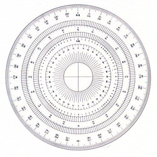 Drapus Full Circle Protractor, 15cm, Acrylic, 16-512, 360 Degrees