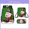Christmas Cartoon Backpack Shoulder Bag Pencil Case Three Piece Set