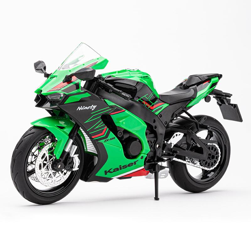 

1/12 Kawasaki Ninja ZX10R литой под давлением мотоцикл модель игрушечная коллекция транспортных средств звук и свет внедорожный мотоцикл игрушки автомобиль зелёный