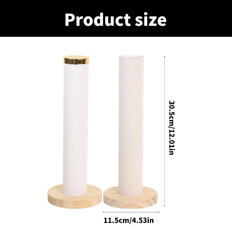 Headband and Bracelet Holder Space Saving Jewelry Display Stand Wood and Soft Velvets Wrist Accessories Organizer