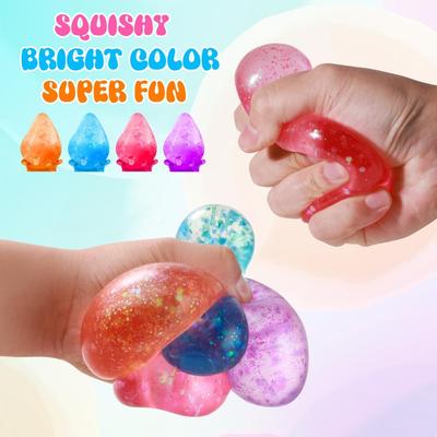 Squishy Drop Fidget Toy Stress Relief Sensory Toys for Adults Kids Autism ADHD, I Cube Shape Hand Exercise Stress Ball Gifts