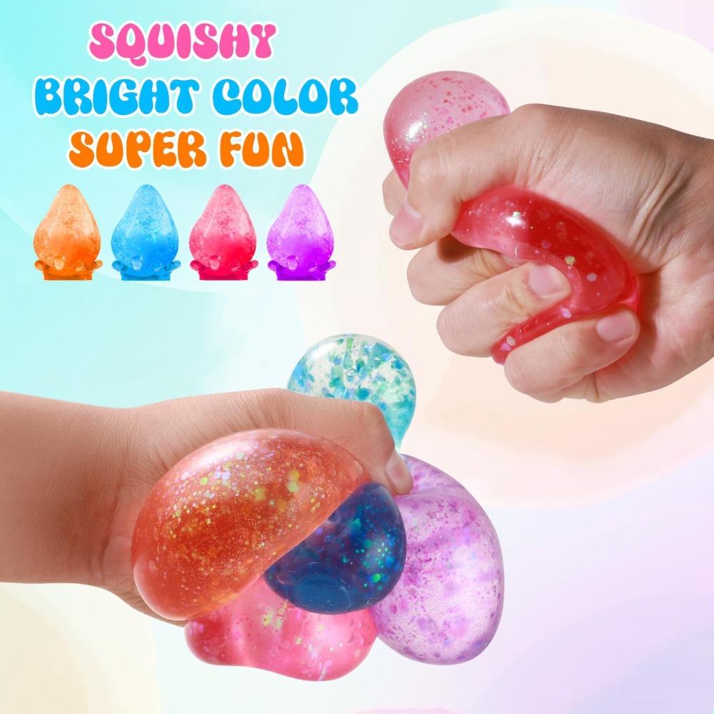 Squishy Tropfen Fidget Spielzeug Stressabbau Sensorisches Spielzeug für Erwachsene Kinder Autismus ADHS, I-Würfel Form Handübung Stressball Geschenke