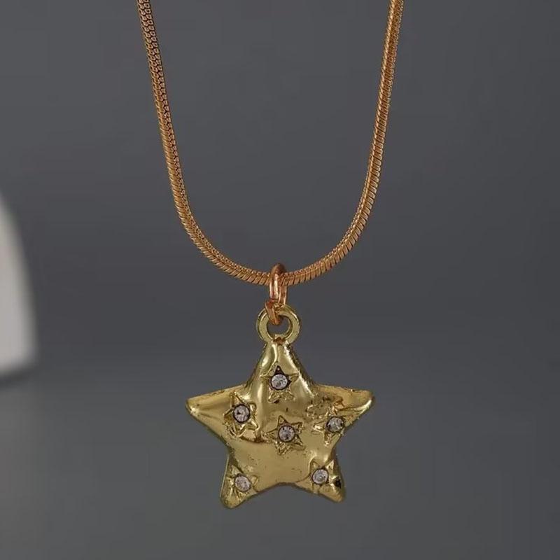Bohemia Candy Cute Necklace for Women Star Pendant Beaded Clavicle Chain Necklaces Vacation Jewerly Y2K Accessories