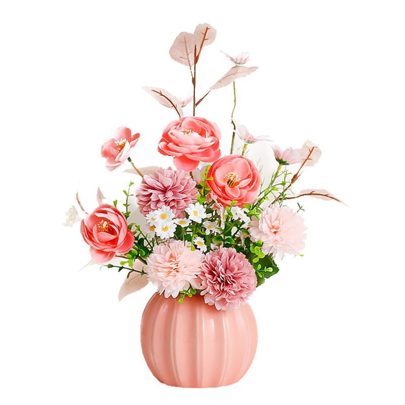 Nordic Artificial Flower Decor: Realistic Floral Arrangements for Living Room & Dining Table.