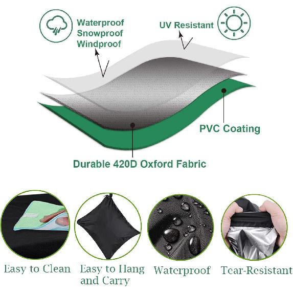 Patio Furniture Covers 48" L x 48" W x 29" H, Garden Furniture Covers Waterproof, Heavy Duty Patio Furniture Covers, Dust Proof Tear-Resistant