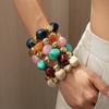 1PC European and American acrylic smudge irregular geometric beaded bracelet retro ethnic style niche high sense