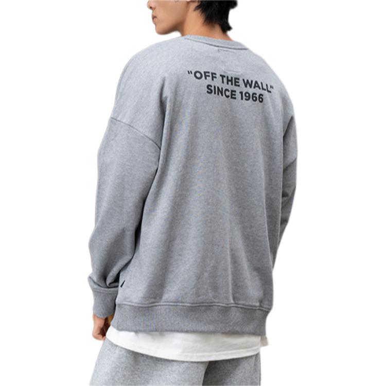Vans Felpa Pullover Oversize Girocollo con Stampa Logo Alfabeto Top Unisex Grigio VN000H0SHTG