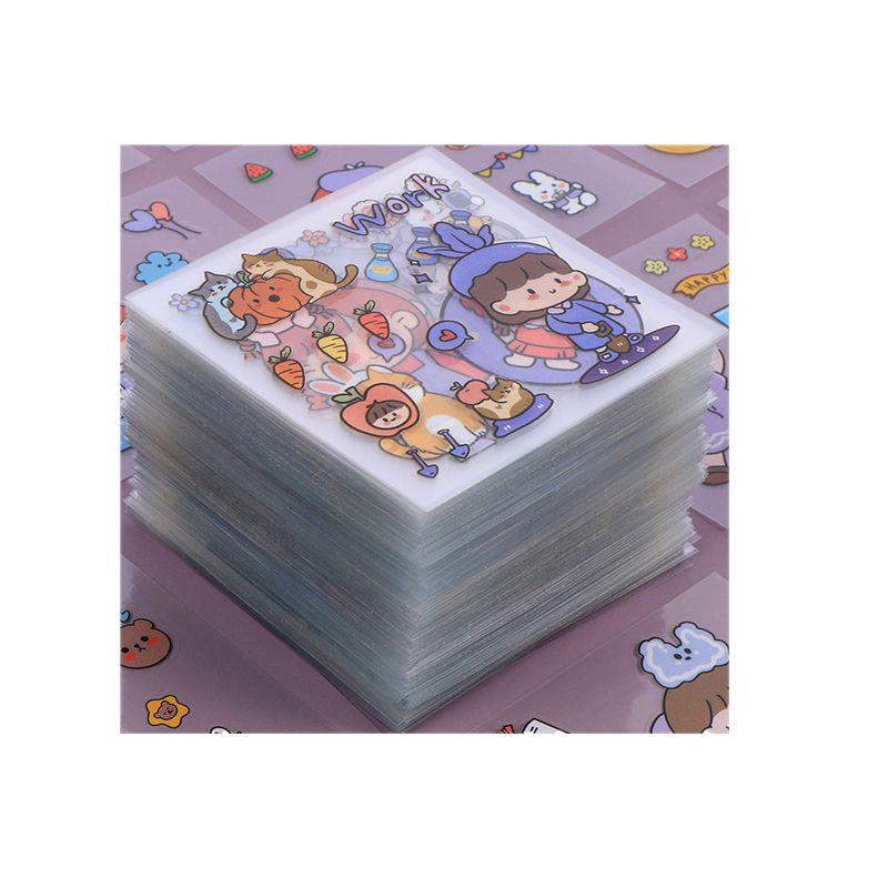 Cute Girl Cartoon PET Journal Stickers - Waterproof and Unique for Notebooks