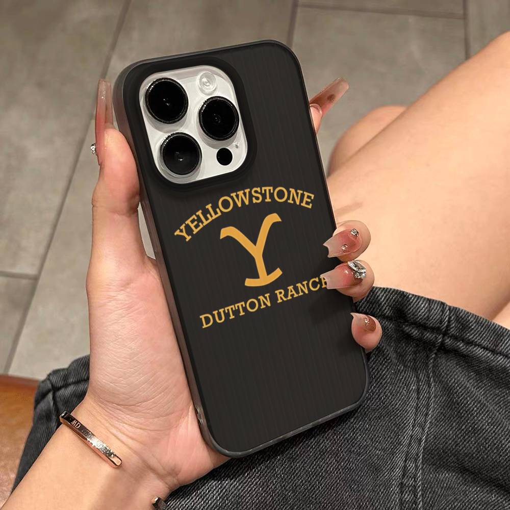 Tv Y-yellowstoneS Logo For Phone 17 16 15 14 13 12 11 Pro Max Plus Pro Air Phone Case Corrugated Stripe Back Cover