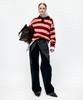 ADSB ANDERSSON BELL Loose-Fit Stripe Collar Sweater Atb1399W(Pink/Red Wine)