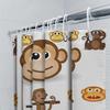 Whimsical Monkey Shower Curtain Set: Waterproof Fabric, Cute Animal Print Decor For Bathroom, Perfect Gift Idea (White Backgroun