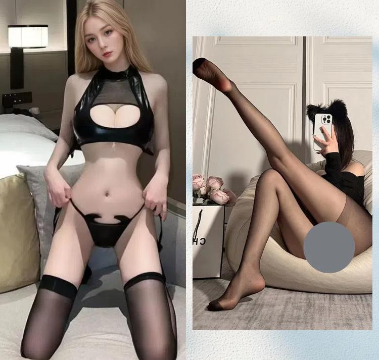 New Cute Babes Devil Sexy Temptation Lay Suit Three-dimensional Wings Black Silk Pure Lust