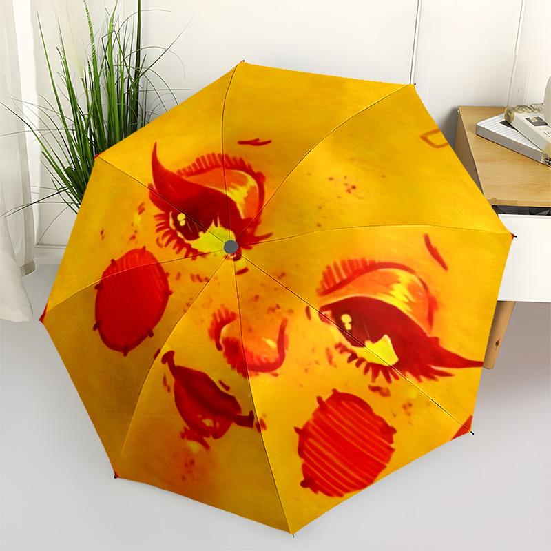 

1pc Sun Face Automatic Opening/Closing Umbrella with Operation & Windproof Canopy yy260311034