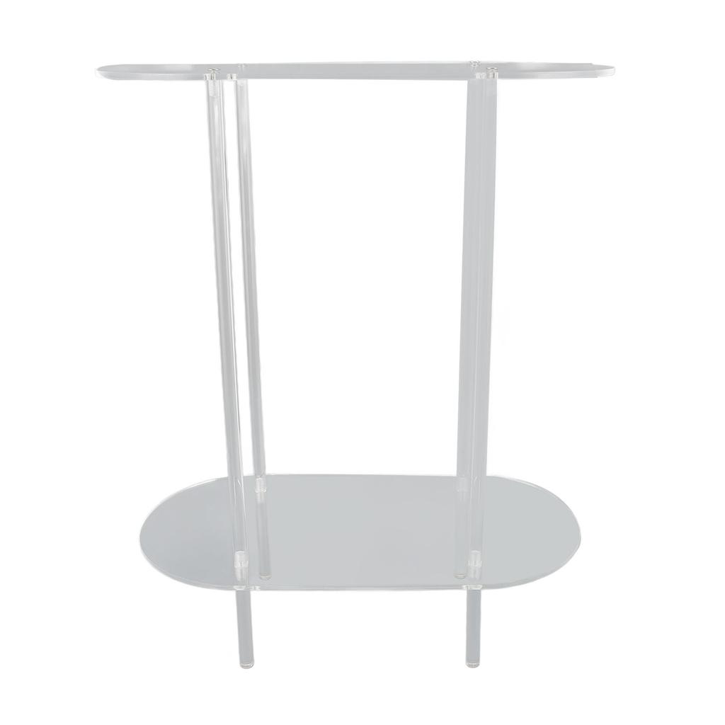 Clear Side Table Acrylic 2 Tier Oval Modern Detachable Nightstand End Table for Living Room Office H