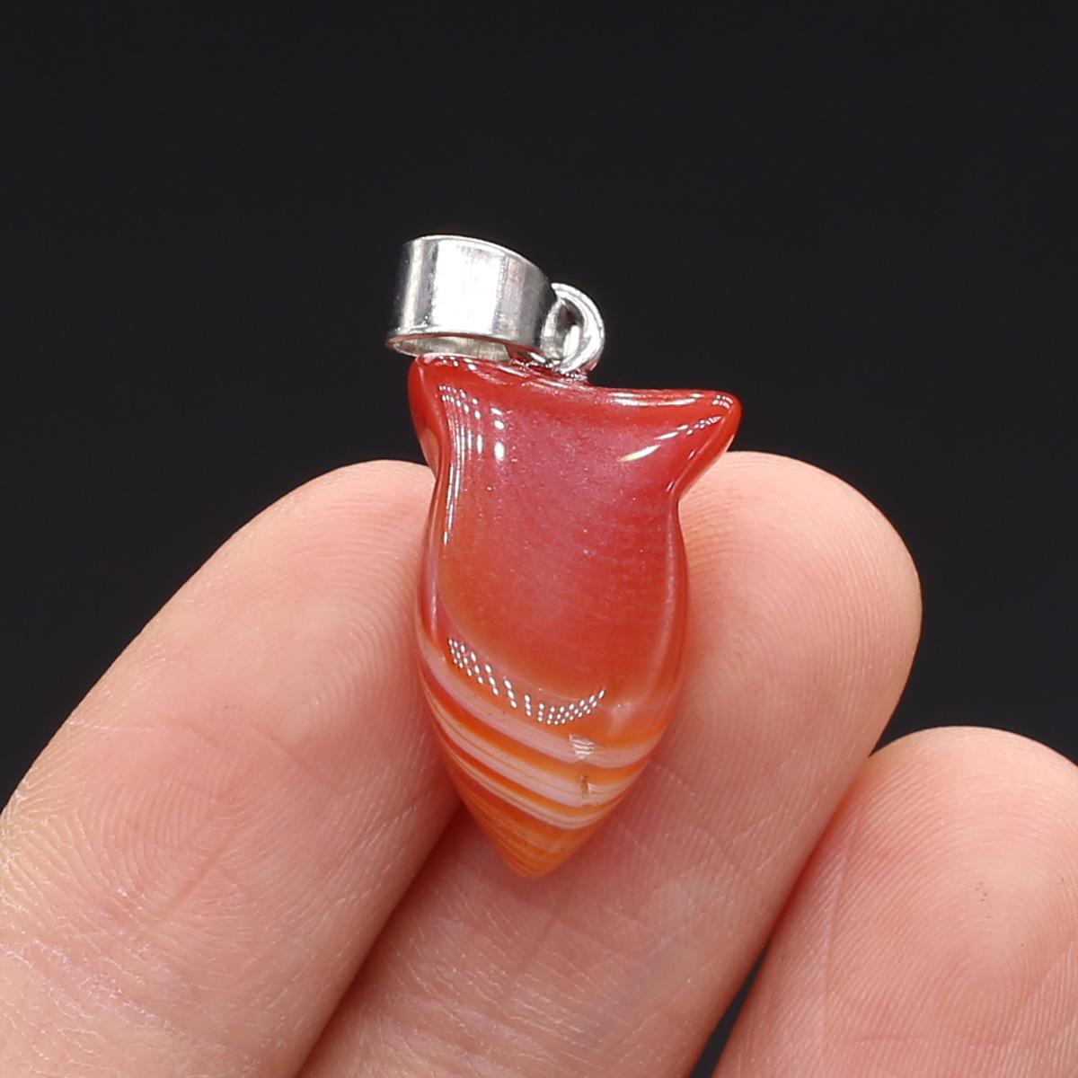 1 шт. в партии натуральный камень полосатый агат кулон в форме рыбы оникс подвески — фото 8