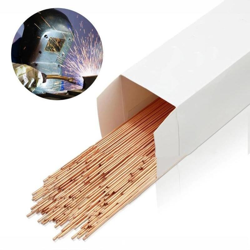 Phosphor Copper Welding Rods Flat Copper Electrode Welder Wire Self Fluxing Tube Brazing Soldering Stick For Mechanical Repair