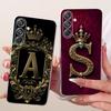 For Samsung M55 Clear Case Luxury Crown Fashion A-Z Letters 2D Flat Pattern Soft Phone Case For Samsung Galaxy M55 M556B Cover