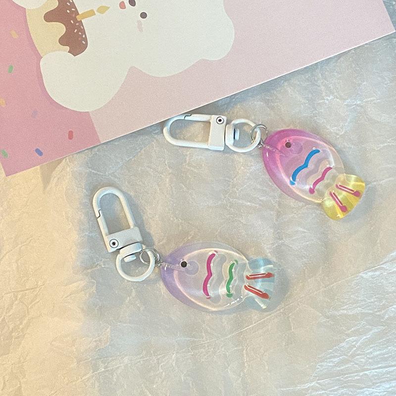 Ice Transparent Colorful Fish Keychain Gift Kawaii Lanyard Trinket