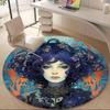 1PC Character Figure Floral Fantasy Office Round Area Rug, Indoor Mat Suitable ForOffice, Under Office Chairs Bedroom Living Room Home Decor