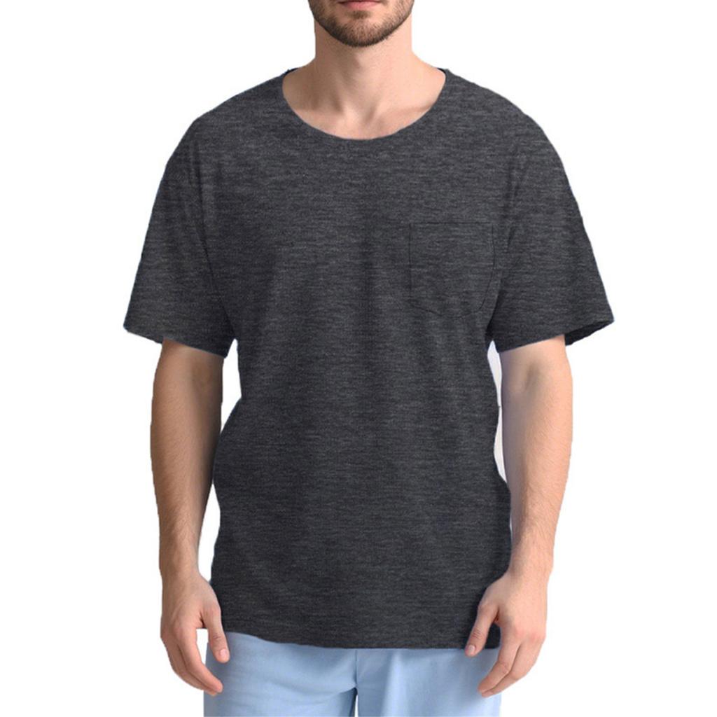 Herrars axelåterhämtningsskjorta med sidoknapp kortärmad topp