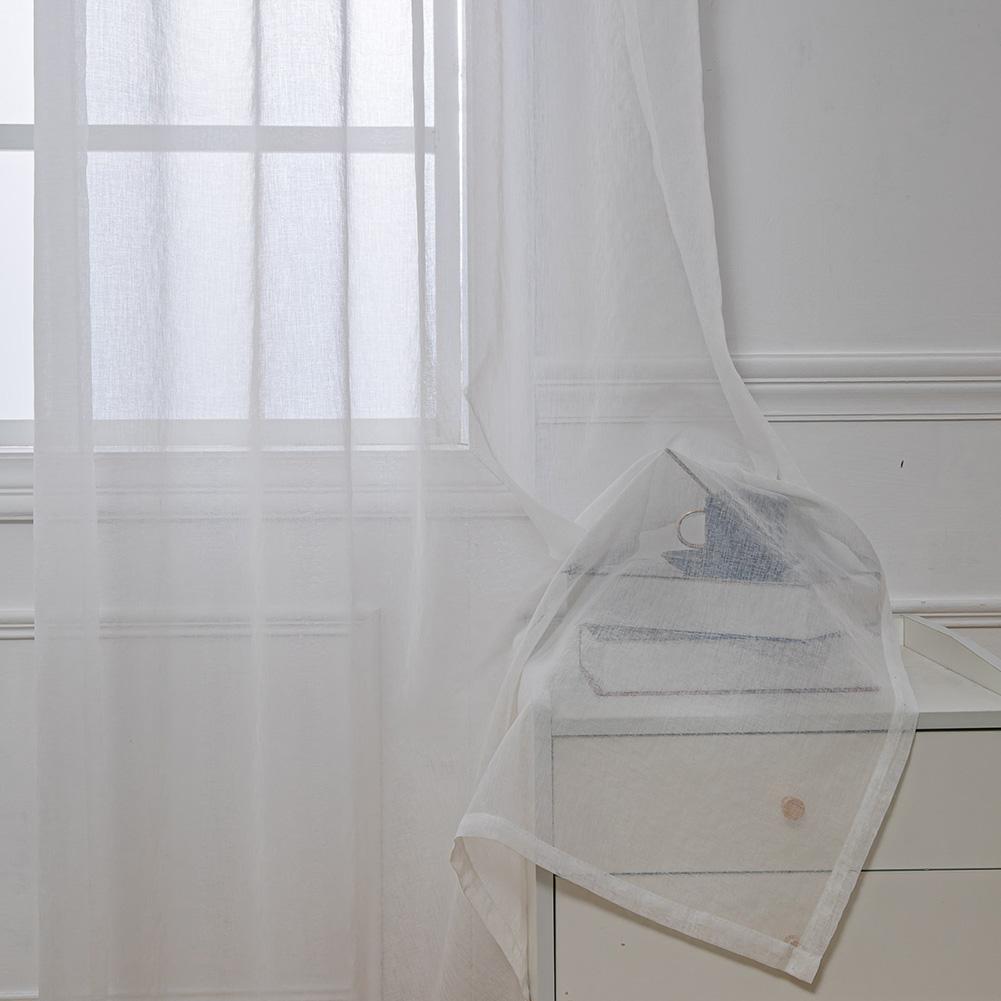 Cortina de tule para cozinha, cor sólida, moderna, europeia, tecido, janela, cortina para sala de estar, lozujoju, decoração de casa, 1 peça