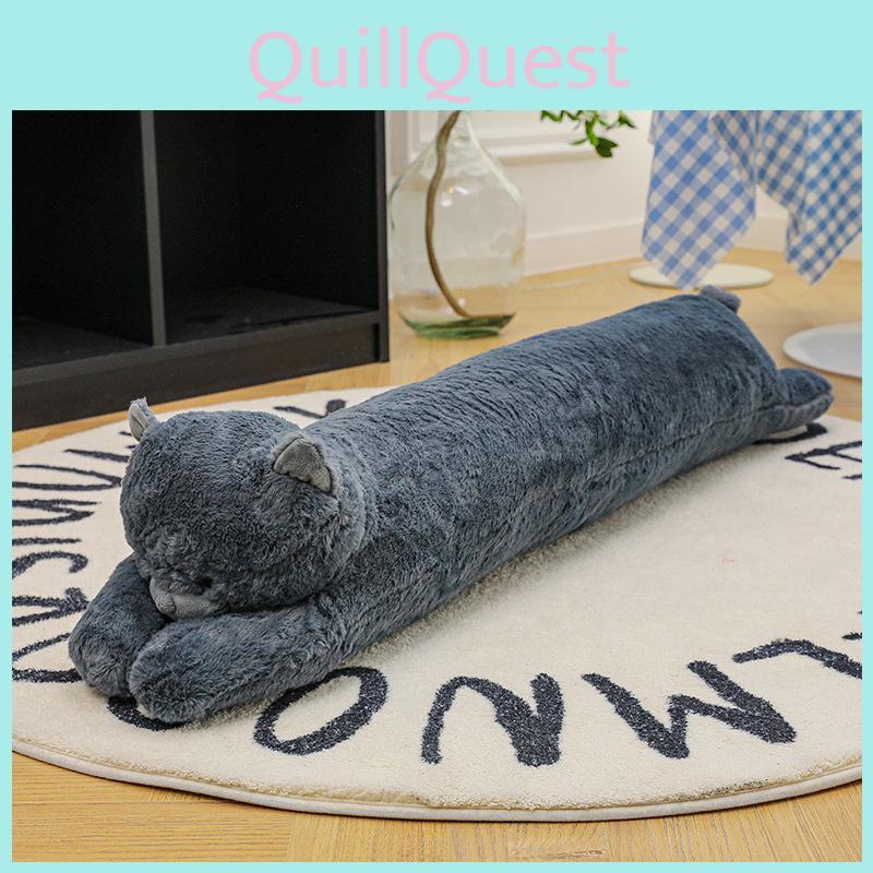 Lazy Blue Cat Long Body Pillow Soft Plush Toy For Girls And Teens Special Characters Included