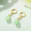 Weidni Elegant Green Magnolia Earrings - Simple, Fashionable, and Versatile Ear Ornaments