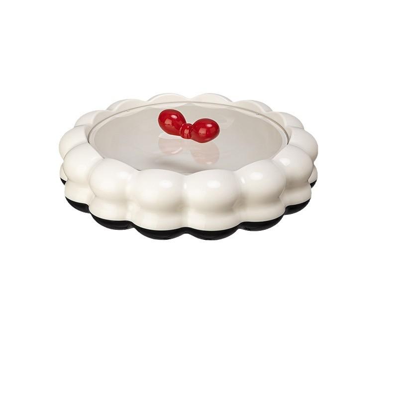 Creamy Dried Fruit Dessert Tray Storage Box with Lid Candy Tray European Fruit Tray Light Luxury High-end Sense