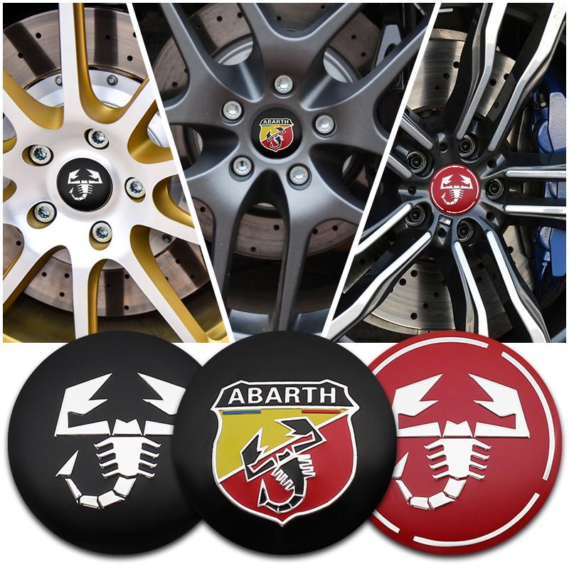 4pcs 56mm Wheel Center Hub Cap Emblem Badge Stickers Car Stying for Abarth 124 500 Grande Punto Spider 500C 595C 695C Evo