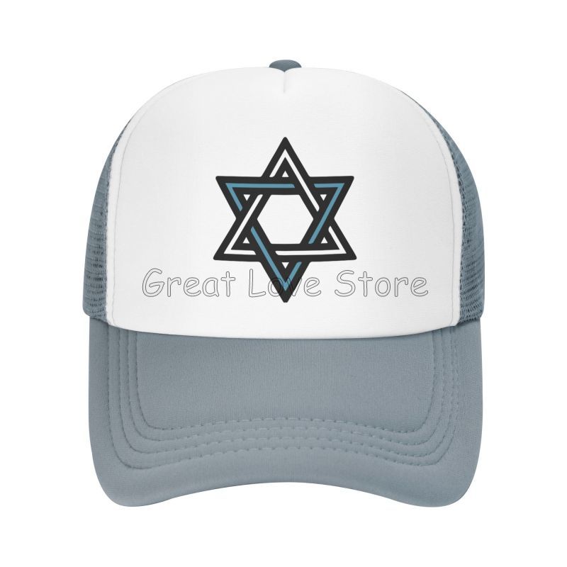 Star of David Print Mesh Baseball Caps Summer Fashion Breathable Snapback Hats Sun Protection Hats Adjustable Snapback Cap