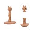 Porte-essuie-tout en bois Forme de chat Rustique pour Salle de bain Maison Organisateur de cuisine Marron Foncé