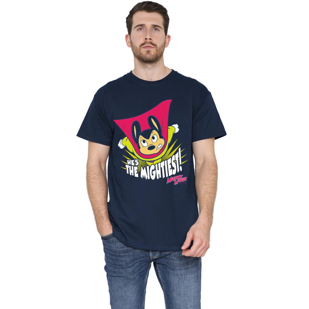 Mighty Mouse The Mightiest T-Shirt S-2XL Navy XXXL