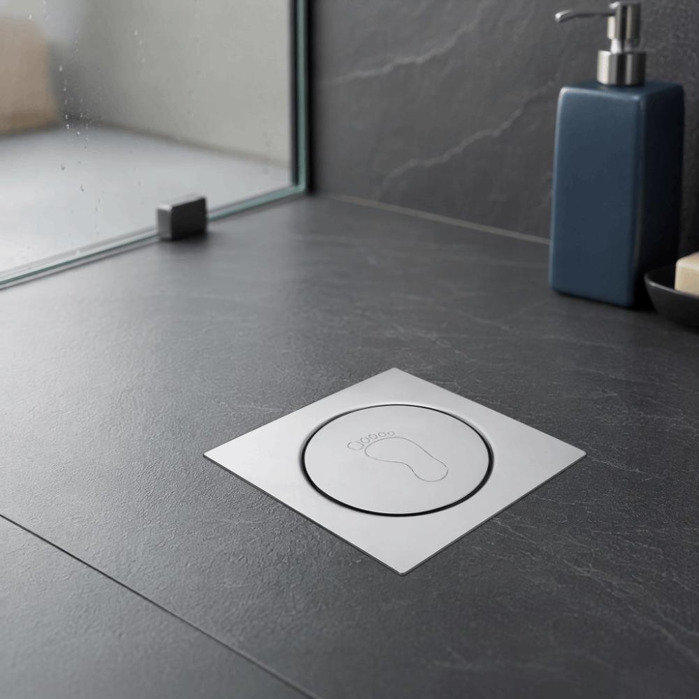 Removable Cover Grate Pedal Bounce Floor Drain Square Shower Drain Durable Floor Drain  Garage