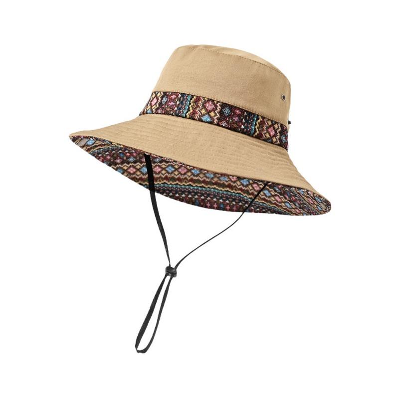 New Outdoor Sunshade Bucket Hat Women's Summer Travel Sunscreen Sun Hat Wide Brim Western Denim Seaside Hat