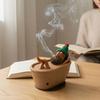 Funny Desk Accessory Lazy Bath Man Incense Burner, Resin Old Statue Stick Holder, Novelty Gift for Friends Creative Desktop Decoration with