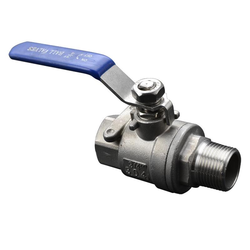 1/2"–1" DN15 Two-Piece 304 Stainless Steel Ball Valve with Internal and External Thread