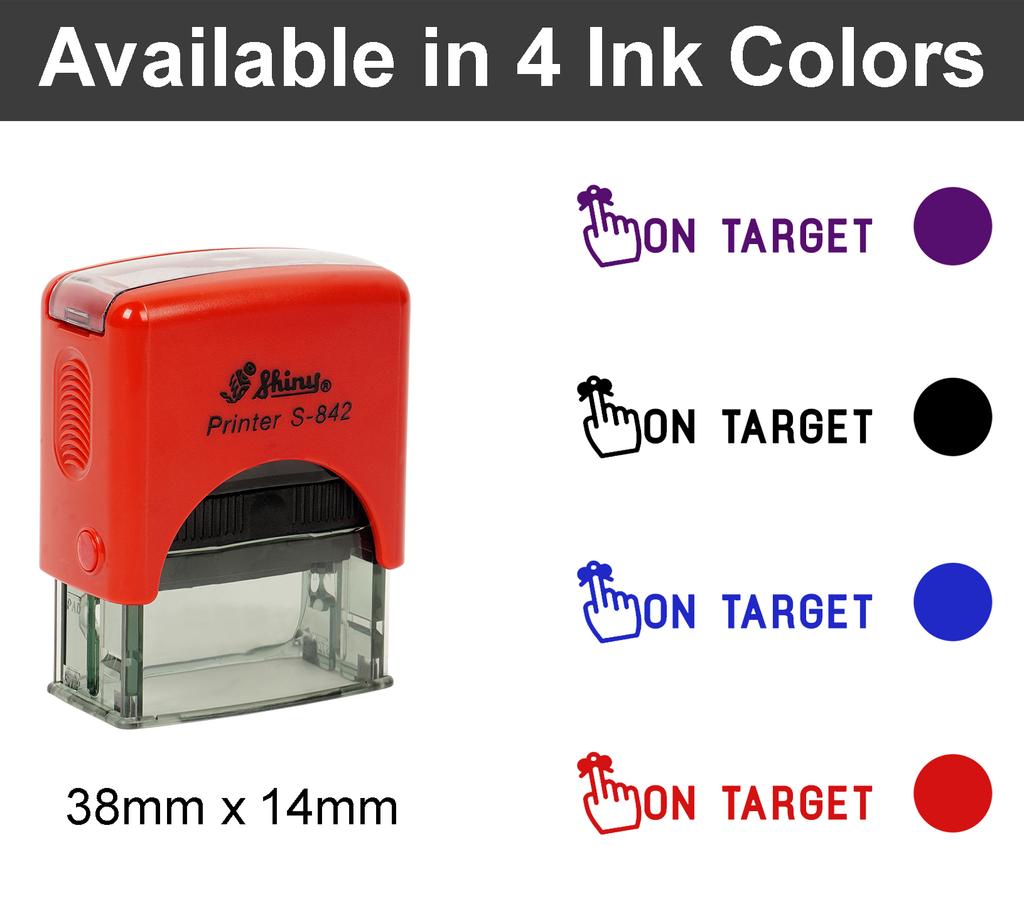 Printtoo On Target Self Inking Rubber Stamp Pre,Inked Office Stamp, Home Office Business Stationery, 38 X 14 Mm,