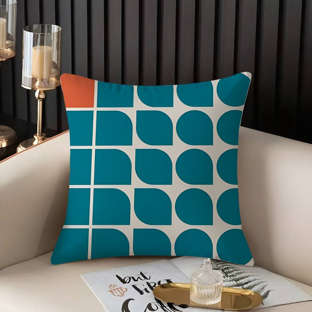 Abstract B-Bauhaus Geometry Pillow Case Home Dorm Chair Back Short Plush Double-sided Printing Office Nap Time Cushion Cover