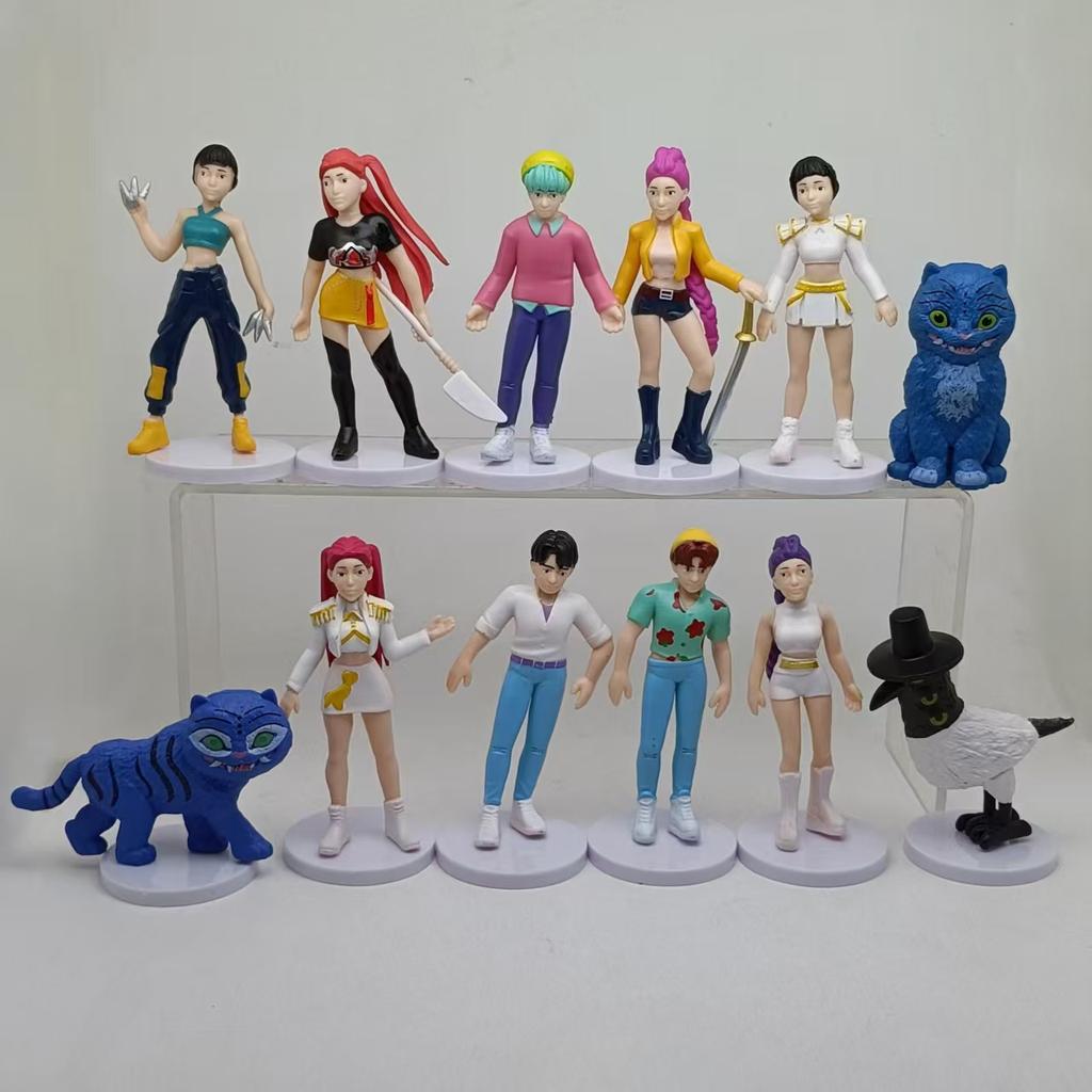Non-Toxic Kpop Demon Hunters Anime Figure Toys Cute Pvc Movable Joints Action Figure Model Dolls Kids Birthday Decoration Toy Gifts