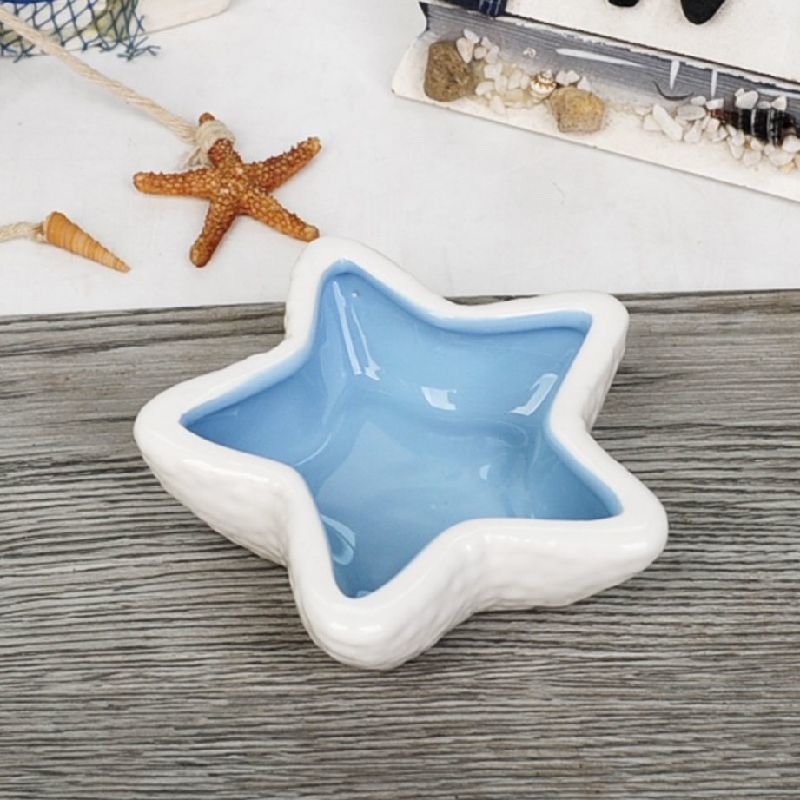 

Hamster Cute Ceramic Food Bowl High-looking Starfish Golden Silk Bear Grain Bowl Small Pet Anti-turn Water Basin Food Bowl Box
