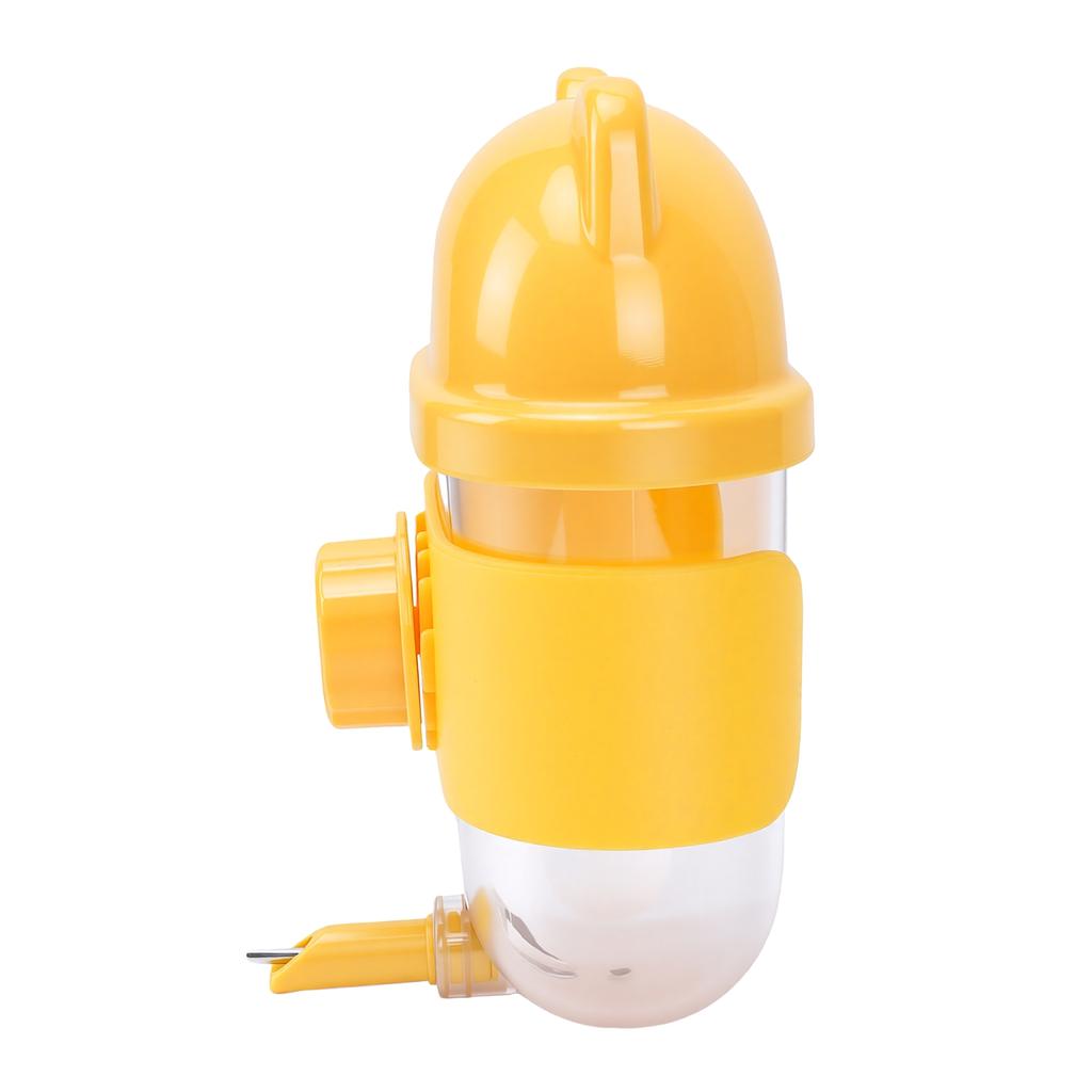 Small Animal Hanging Water Dispenser 330ml Automatic Water Bottle for Rabbits Birds Guinea Pigs Ferrets Parrots Yellow