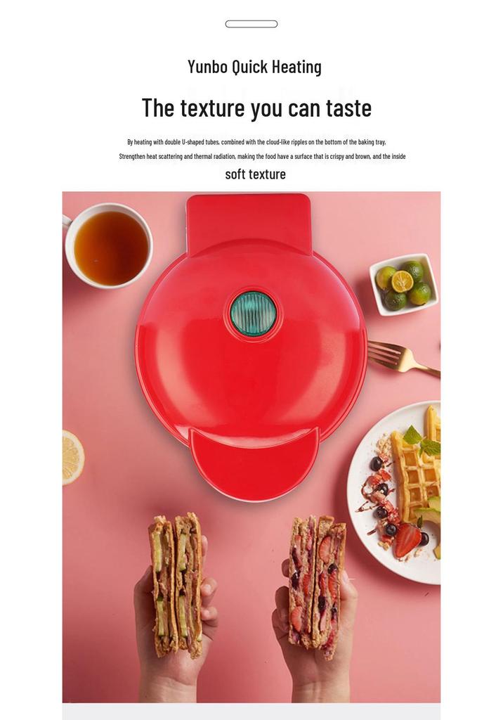 Cross-Heart Waffle Maker: Mini Breakfast & Light Meal Toaster