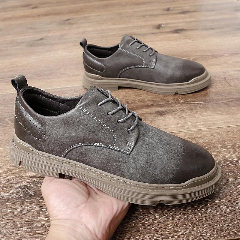 2024 Autumn and Winter New Foreign Trade Hot-selling Internet Celebrities with the Same Leather Shoes Men's Outdoor Leather Casual Tooling Shoes