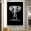Modern Black And White Lion Elephant Deer Zebra Poster Canvas Painting Nordic Animals Wall Picture For Living Room Home Decor
